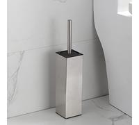 BGL SUS304 - Portascopino per WC autoportante, nichel spazzolato, acciaio inossidabile 304, con supporto per scopino per WC e bagno, salvaspazio, robusta pulizia profonda, spazzola coperta