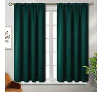 BGment Tende oscuranti corte per finestra della camera da letto, lunghezza 114 cm, tasca per asta, isolamento termico, tende oscuranti per bagno, bar, camper, 106 x 114 cm, 2 pannelli, verde smeraldo