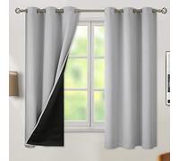 BGment Tende oscuranti per camera da letto, 100% con rivestimento nero, doppio strato, oscuranti, riduzione del rumore (106 x 160 cm, grigio chiaro, 2 pannelli)