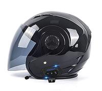 BGMKE Casco Demi Jet Vintage Jet Casco Scodella retrò Bluetooth Casco Modulare per Adulto metà Aperto Faccia Casco del Motociclo ECE Certificato Donna E Uomo Casco Pilota Ciclomotore