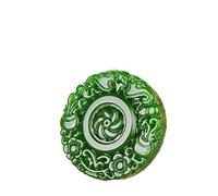 BgnEhRfL Collana con ciondolo in diaspro Hotan, ciondolo in giada Fushou Ruyi con fiore in fiore