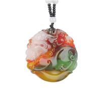 BgnEhRfL Collana di giada colorata giada colorata che attrae ricchezza nel tesoro coraggioso di buon auspicio