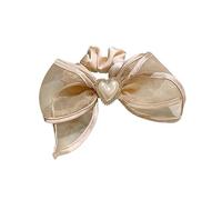 BgnEhRfL Fascette per capelli, scrunchies, Ornamenti for capelli Temperamento Amore Perla Fibbia Borsa Bordo Maglia Garza Capelli Coda di cavallo bassa(Gold)