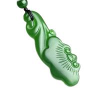 BgnEhRfL giada, collana con ciondolo, Collana con pendente Feng Shui in giada verde da donna Jasper Ruyi