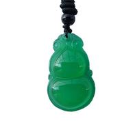 BgnEhRfL giada, collana con ciondolo, Collana di giada verde naturale Feng Shui Calcedonio Agata Zucca Attrarre Ricchezza e Fortuna