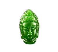 BgnEhRfL giada, collana con ciondolo, Collana di giada verde naturale Feng Shui con testa di Guanyin in diaspro