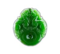 BgnEhRfL giada, collana con ciondolo, Feng Shui Collana di giada verde scuro Giada Hetian Invitante ricchezza Nafu