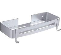 BgnEhRfL Portaoggetti per la doccia, Mensola angolare for doccia, porta shampoo for bagno, portaoggetti da cucina, nero, singolo strato(Silver,1 layer)