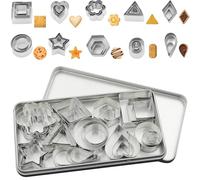 BGOBTY Coppapasta Rotondo,30 Pezzi Formine per Biscotti in Acciaio Inossidabile,Mini Coppapasta Tondo,Stampo per Biscotti Fondente con Scatola per Pasticceria Ciambelle Fudge Mousse Torta (10 forme)