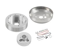BGRVCKS Leva del Cambio al Volante per Chevrolet 5/6 Foro Billet Volante Hub Adattatore(Argento)