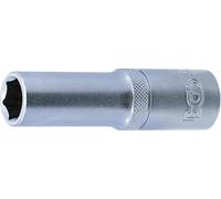 BGS 10553 | Bussola esagonale, profonda | 12,5 mm (1/2") | 13 mm | Azionamento quadrato interno 12,5 mm (1/2"), acciaio al cromo vanadio, cromato, opaco, con zigrinatura