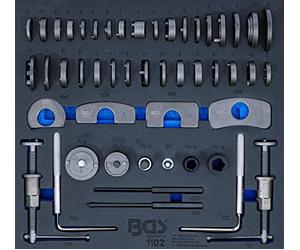 BGS 1102 | Modulo per carrelli portautensili 2/3: set di utensili per il riposizionamento dei pistoncini dei freni | 50 pz.