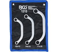 Juego de llaves de estrella planas en media luna | 10x13-17x19 mm | 3 piezas