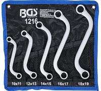 Juego de llaves de estrella dobles | forma de S | 10 x 11-18 x 19 mm | 5 piezas