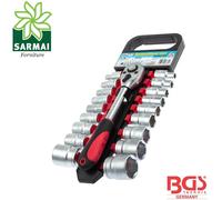 KIT 19 CHIAVI A BUSSOLA con CRICCHETTO CHROME VANADIUM ESAGONALI PROFESSIONALI
