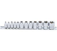 BGS Juego de llaves de vaso E-Torx | entrada 6,3 mm (1/4") / 10 mm (3/8") | E4 - E20 | 12 piezas