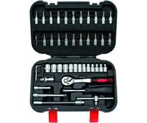 BGS 2142 SET CHIAVI BUSSOLE A CRICCHETTO 46 PZ 1/4” CASSETTA UTENSILI ASSORTITI