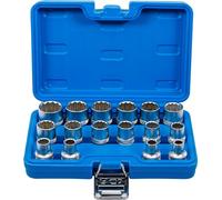 Serie set kit 16 bussola bussole poligonali 1/2" 8 - 24 mm satinate cromate