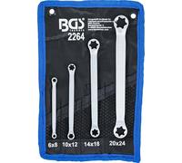 BGS 2264 | Set di chiavi a doppio anello con teste ad anello e profilo E | E6 x E8 - E20 x E24 | 4 pz.