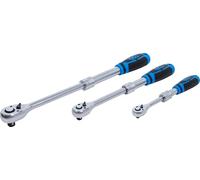 BGS 25123 | Set di cricchetti reversibili | allungabile | uscita quadrato esterno 6,3 mm (1/4") - 10 mm - 12,5 mm (1/2") | 3 pezzi.