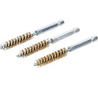 BGS technic 3078-10-M - Spazzola in ottone, 3 pezzi 10 mm con attacco esagonale da 6,3 mm (1/4")