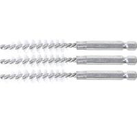 BGS technic 3078-10-N - Spazzola in nylon, 3 pezzi 10 mm con attacco esagonale da 6,3 mm (1/4")