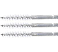 BGS technic 3078-11-N - Spazzola in nylon, 3 pezzi Sega 11 mm, attacco esagonale 6,3 mm (1/4")