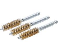 BGS 3078-12-M | Spazzola in ottone | 3 pezzi | 12 mm | Attacco esagono esterno 6,3 mm (1/4") | Spazzole con fori | per BGS 3078