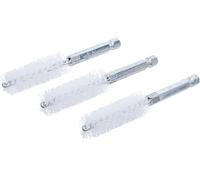 BGS technic 3078-15-N - Spazzola in nylon, 3 pezzi Esagono da 15 mm con attacco esagonale da 6,3 mm (1/4")