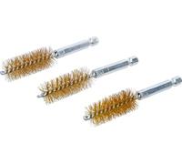 BGS 3078-17-M | Spazzola in ottone | 3 pezzi | 17 mm | Attacco esagono esterno 6,3 mm (1/4") | Spazzole con fori | per BGS 3078