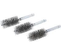BGS 3078-19-S | Spazzola in acciaio | 3 pezzi | 19 mm | Attacco esagono esterno 6,3 mm (1/4") | Spazzole con fori | per BGS 3078