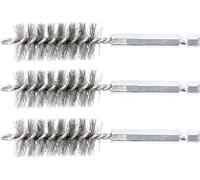 BGS 3078-19-S | Spazzola in acciaio | 3 pezzi | 19 mm | Attacco esagono esterno 6,3 mm (1/4") | Spazzole con fori | per BGS 3078