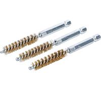 BGS 3078-9-M | Spazzola in ottone | 3 pezzi | 9 mm | Attacco esagonale esterno 6,3 mm (1/4") | Spazzole con fori | per BGS 3078