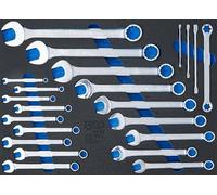 BGS 4012 | Modulo per carrelli portautensili 3/3: chiavi combinate anello-forchetta e con profilo a E | 22 pz.