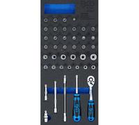 BGS Vassoio per auto 1/3: set di prese / 6,3 mm (1/4") / 41 pezzi