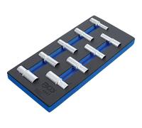 BGS 4057 | Modulo per carrelli portautensili 1/3: serie bussole esagonali | profonde | 9 pz.