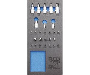 BGS 4097 | Modulo per carrelli portautensili 1/3: assortimento inserti e bussole | 27 pz.