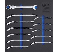 BGS Inserto per carrello da officina 2/3: set di chiavi combinate a cricchetto, apertura 8 - 19mm, 12pz. Quantità:1