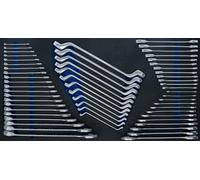 BGS 4792 | Modulo per carrelli portautensili XL: chiave combinata anello-forchetta/chiave a doppio anello/serie di chiavi fisse doppie e chiave combinata a cricchetto | 57 pz.