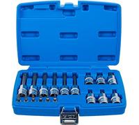 BGS 5174 | Set di inserti per inserti | azionamento quadrato interno 6,3 mm (1/4") / 12,5 mm (1/2") | profilo a T (per Torx) con foro | 18 pezzi
