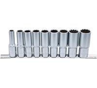 BGS Set di inserti per chiavi a bussola poligonale, azionamento quadro interno profondo 12,5mm (1/2"), apertura 10 - 24mm, 9pz. Quantità:1