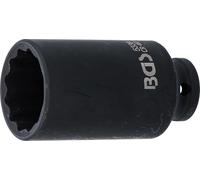 BGS 5339 | Bussola poligonale, profonda | 12,5 mm (1/2") | 33 mm | Azionamento quadrato interno 12,5 mm (1/2"), acciaio al cromo-molibdeno, funzionamento a mano e avvitatore a percussione