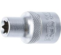 BGS 6461 | Bussola profilo E | 12,5 mm (1/2") | E11 | Azionamento quadrato interno 12,5 mm (1/2"), acciaio al cromo vanadio, cromato, con zigrinatura