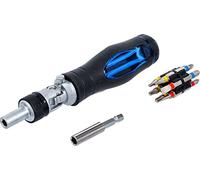 BGS Serie di inserti a snodo per cacciavite, con impugnatura girevole a cricchetto, reversibile, 14 pz.