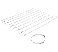 BGS 70328 - Set di fascette per manicotti assali, in acciaio inox, 7 mm, 50-120 mm, 10 pezzi