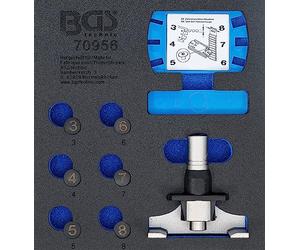 BGS 70956 | Modulo per carrelli portautensili 1/6: Set di strumenti di misura e tester per la tensione della cinghia dentata