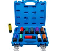 BGS 74254 | Set di bussole macch.riv.plastica | 12,5 mm (1/2") | 15 - 27 mm e bulloni speciali per ruote | 11 pz.