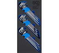 BGS 74259, inserto per carrello da officina 1/3: set di chiavi angolari, extra lungo, profilo a T (per Torx), profilo a T (per Torx) con foro, esagonale, 27 pezzi