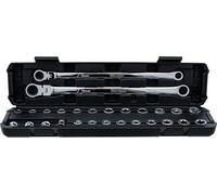 BGS 74274 | Set di chiavi snodate a doppio anello e cricchetto | extra lunghe | 27 pezzi