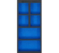 BGS 74361, inserto per carrello da officina 1/3, vuoto: 6 scomparti, 408 x 189 x 32 mm